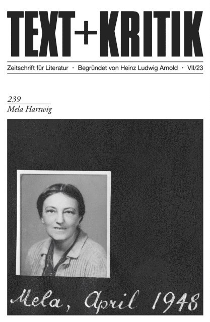Vojin Sasa Vukadinovic, Marijke Box - TEXT + KRITIK 239 - Mela Hartwig, E-bok