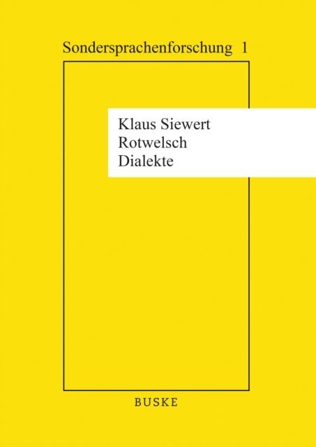 Klaus Siewert - Rotwelsch-Dialekte, E-bok