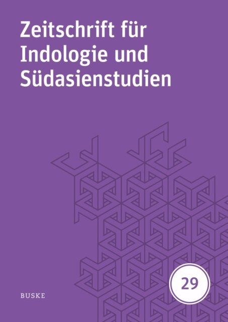 Hans Harder, Thomas Oberlies - Zeitschrift fur Indologie und Sudasienstudien, Band 29 (2012), E-bok