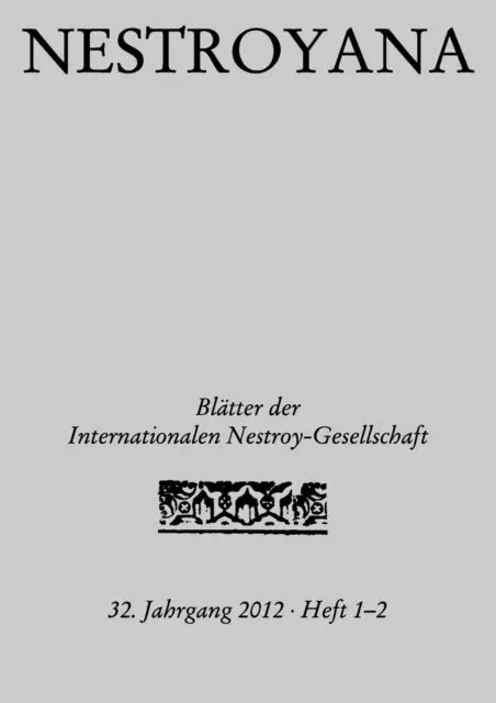 Internationale Nestroy-Gesellschaft - Nestroyana, E-bok. Tillgänglighet: Lägg i varukorg