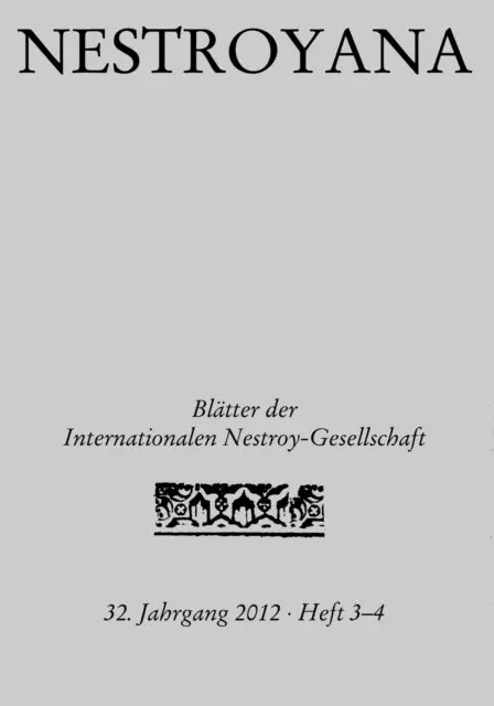 Internationale Nestroy-Gesellschaft - Nestroyana, E-bok. Tillgänglighet: Lägg i varukorg
