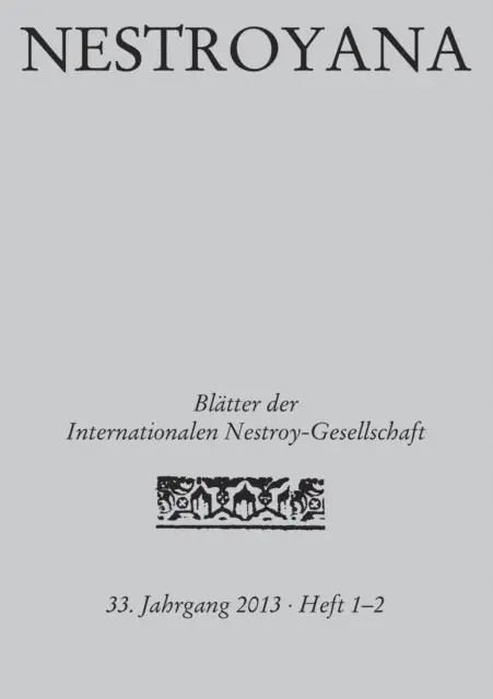 Internationale Nestroy-Gesellschaft - Nestroyana, E-bok. Tillgänglighet: Lägg i varukorg