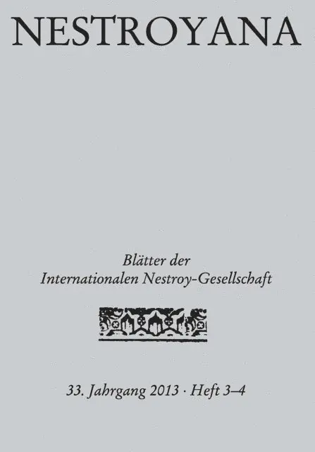 Internationale Nestroy-Gesellschaft - Nestroyana, E-bok. Tillgänglighet: Lägg i varukorg