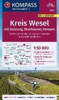KOMPASS Fahrradkarte Kreis Wesel mit Duisburg, Oberhausen, Kempen 1:50.000, FK 3214