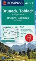KOMPASS Wanderkarte Bruneck, Toblach, Hochpustertal, Brunico, Dobbiaco, Alta Pusteria 1:50 000