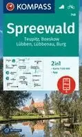 KOMPASS Wanderkarte 748 Spreewald, Teupitz, Beeskow, Lübben, Lübbenau, Burg 1:50.000