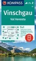 KOMPASS Wanderkarte 52 Vinschgau / Val Venosta 1:50.000