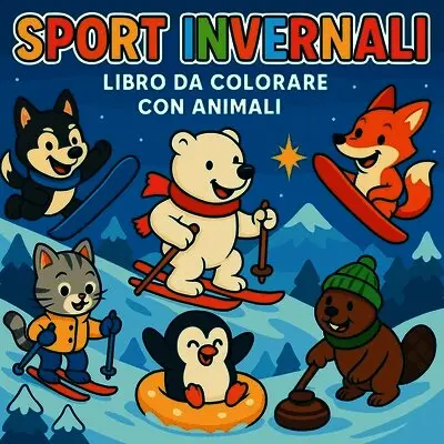 Sport Invernali - Libro da colorare con animali