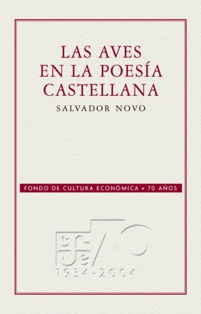 Salvador Novo - Las aves en la poesia castellana, E-bok