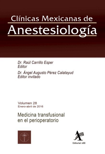 Angel Augusto Perez Calatayud, Raul Carrillo Esper - Medicina transfusional en el perioperatorio, E-bok