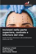 Incisioni nella parte superiore, centrale e inferiore del viso
