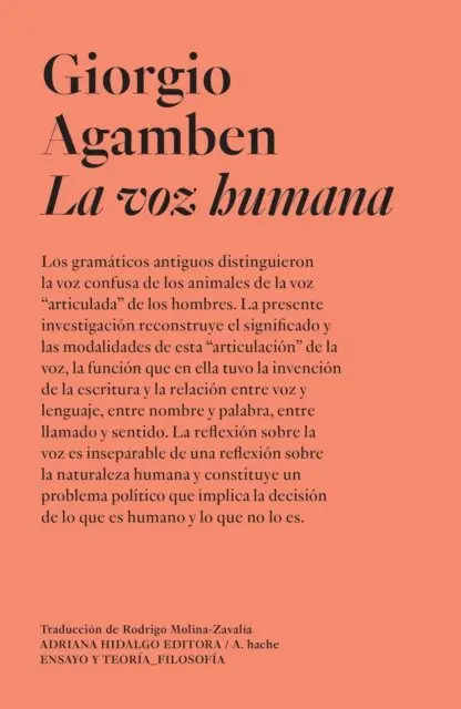 Giorgio Agamben - La voz humana, E-bok. Tillgänglighet: Lägg i varukorg