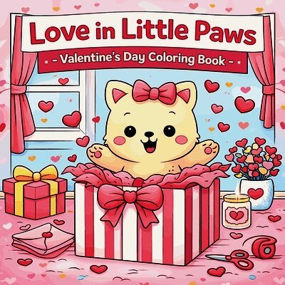 Love in Little Paws - Valentine's Day Coloring Book