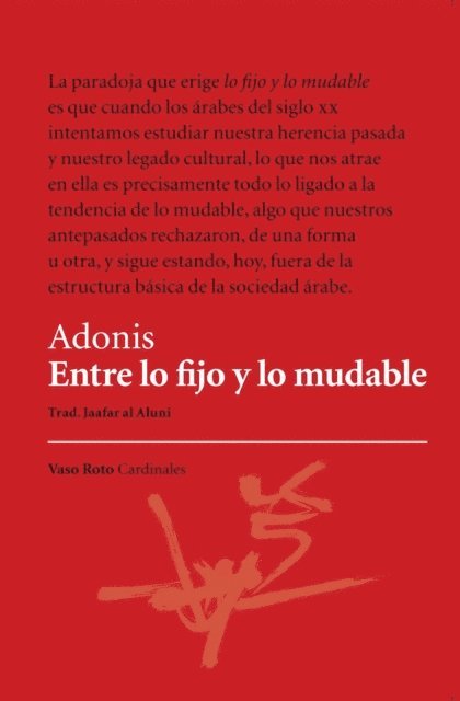 Adonis - Entre lo fijo y lo mudable, E-bok