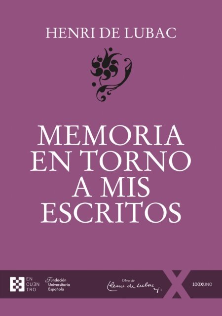 Henri de Lubac - Memoria en torno a mis escritos, E-bok