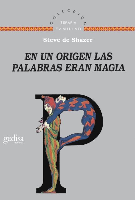 Steve de Shazer - En un origen las palabras eran magia, E-bok