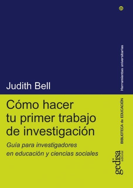 Judith Bell - Cómo hacer tu primer trabajo de investigación, E-bok