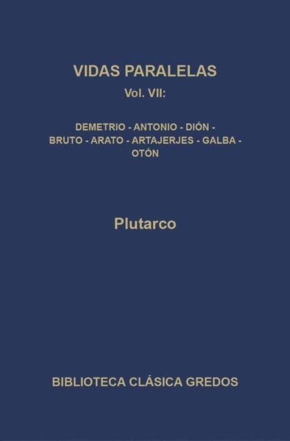 Plutarco - Vidas paralelas VII, E-bok