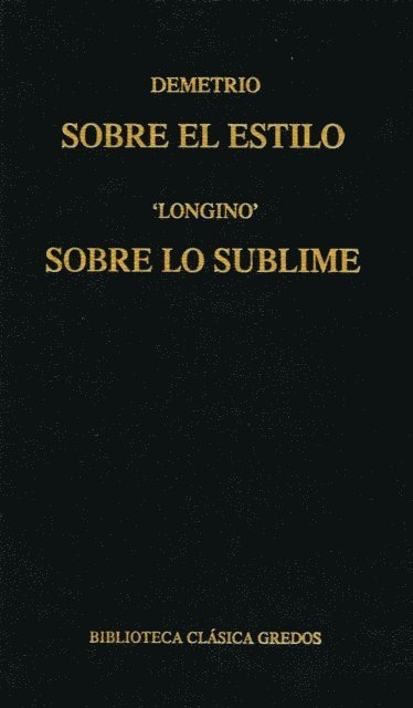 Longino, Demetrio - Sobre el estilo. Sobre lo sublime, E-bok