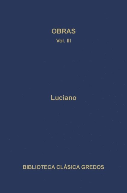 Luciano - Obras III, E-bok. Tillgänglighet: Lägg i varukorg