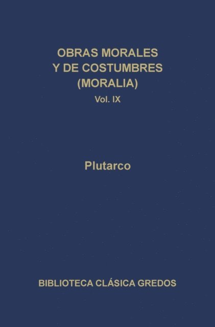 Plutarco - Obras morales y de costumbres (Moralia) IX, E-bok