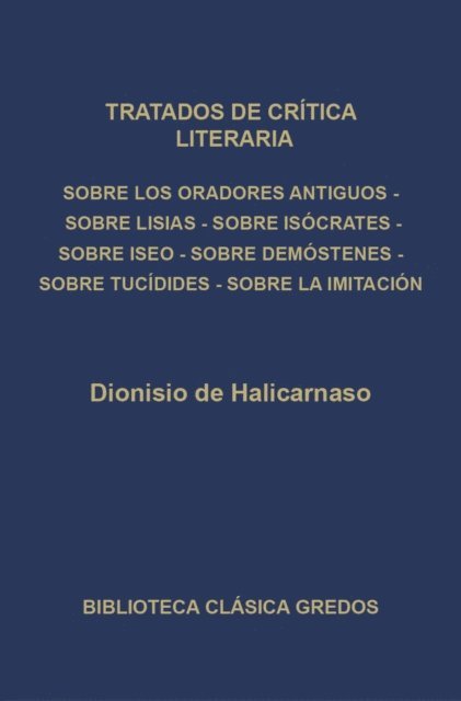 Dionisio de Halicarnaso - Tratados de crítica literaria, E-bok. Tillgänglighet: Lägg i varukorg