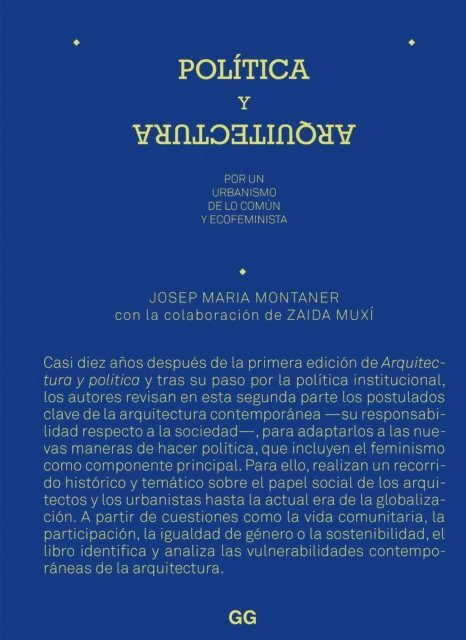 Zaida Muxi, Josep Maria Montaner - Política y arquitectura, E-bok