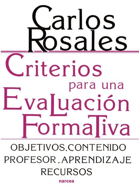 Carlos Rosales - Criterios para una evaluación formativa, E-bok