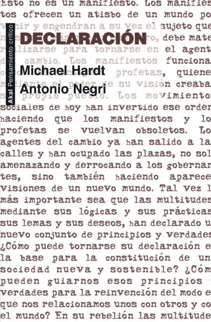 Antonio Negri, Michael Hardt - Declaración, E-bok