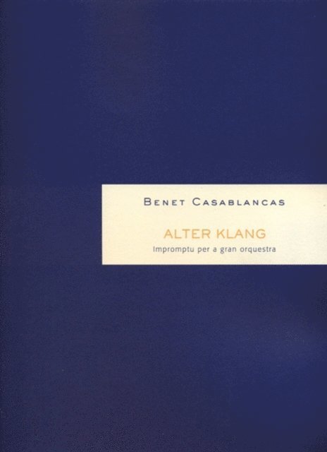 Benet Casablancas - Alter Klang, E-bok