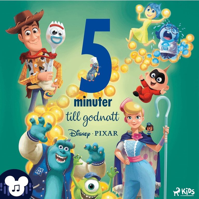 Disney - Fem minuter till godnatt – Disney/Pixar – Med ljud och musik!, Ljudbok