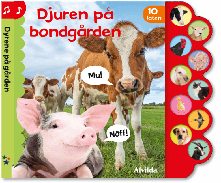 Djuren på bondgården. Ljudbok med 10 ljud, Kartonnage