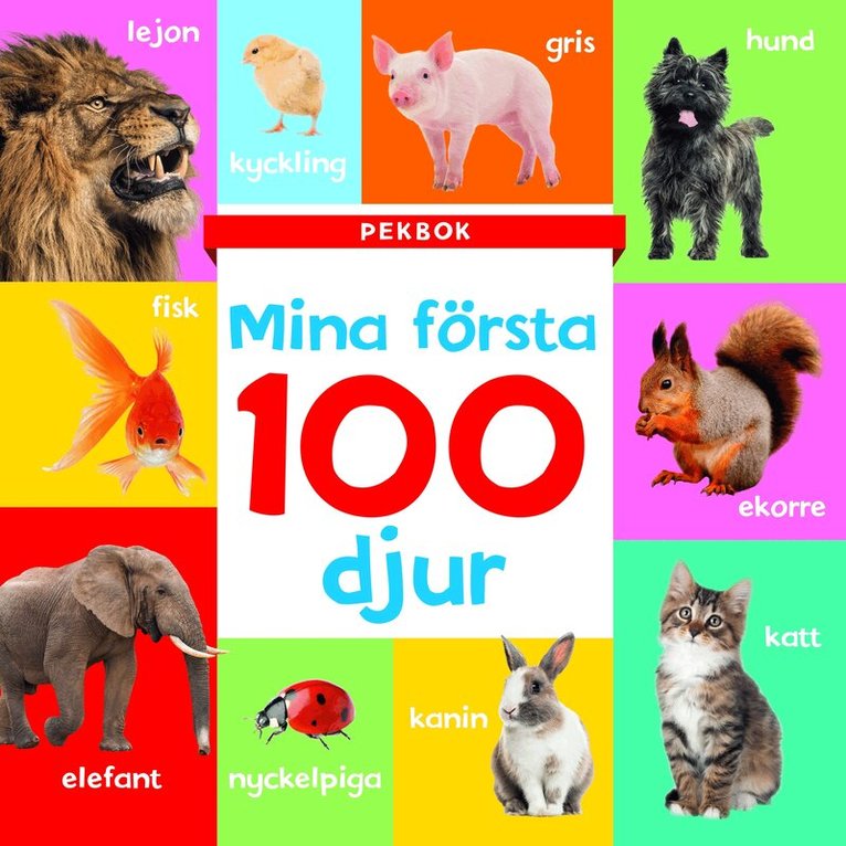 Pekbok. Mina första 100 djur, Kartonnage. Tillgänglighet: Lägg i varukorg