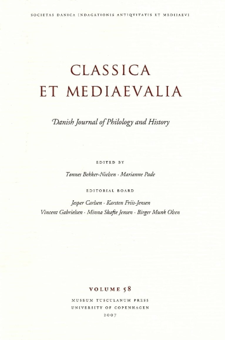 Tonnes Bekker-Nielsen, Marianne Pad - Classica et Mediaevalia, Häftad