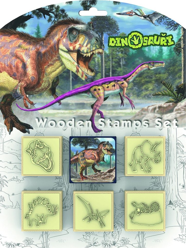 Dinosaurier - Wooden stamps set, Övrigt
