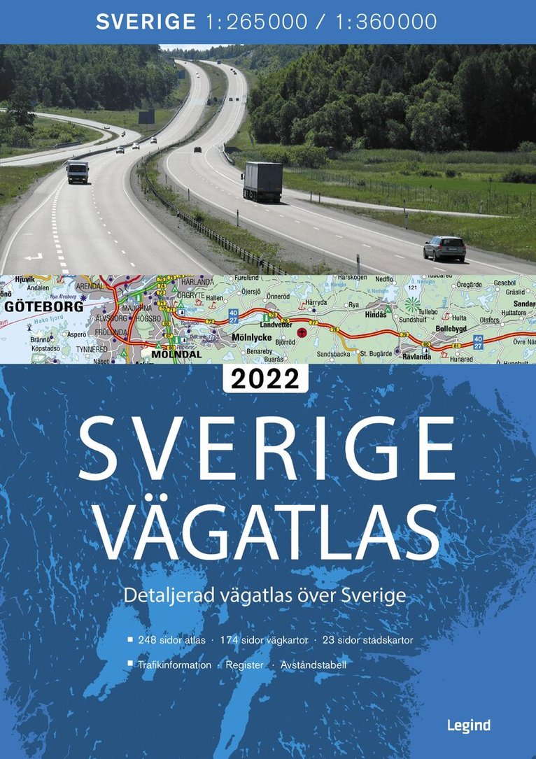 Legind - Sverige vägatlas 2022, Häftad
