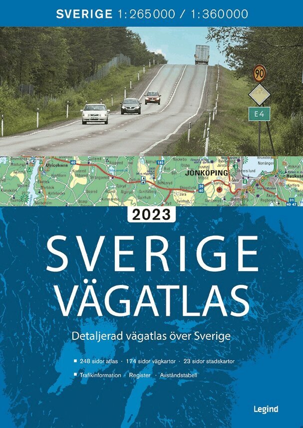 Sverige vägatlas 2023, Häftad