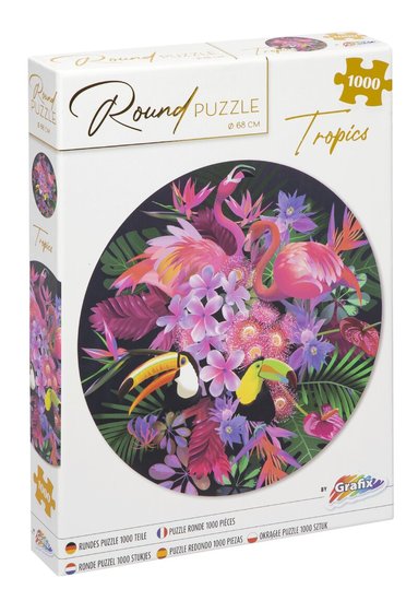 Pussel 1000 bitar : Tropiskt, runt, diameter 68 cm, Övrigt