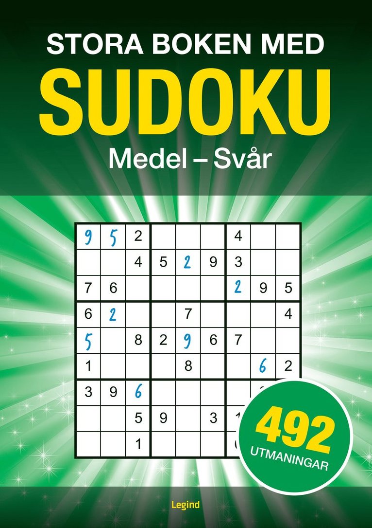 Stora boken med Sudoku : 492 sudokun, medel till svår, Häftad. Tillgänglighet: Lägg i varukorg