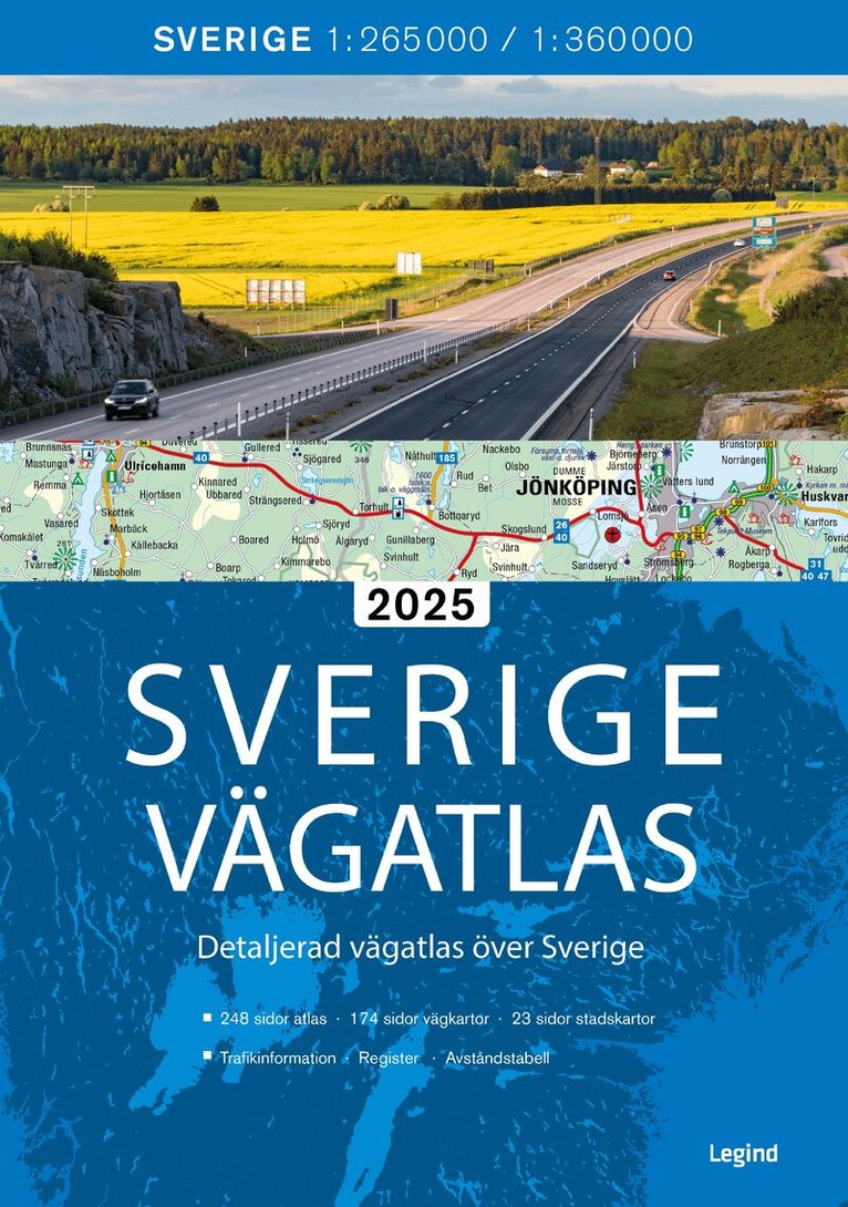 Sverige vägatlas 2025, Häftad