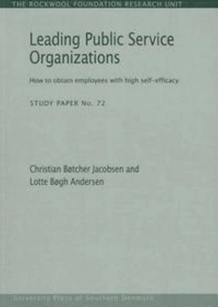 Christian Botcher Jacobsen, Lotte Bogh Andersen - Leading Public Service Organizations, Häftad