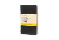 e-Bok Moleskine Cahier Pocket rutad svart 3 pack