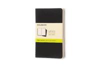 e-Bok Moleskine Cahier Pocket olinjerad svart 3 pack