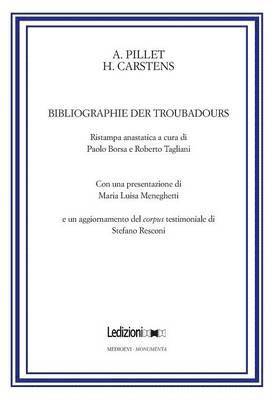 Alfred Pillet, Henry Carstens - Bibliographie Der Troubadours, Inbunden