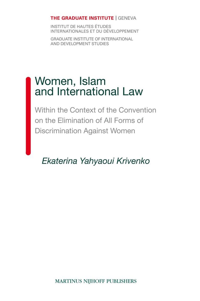 Ekaterina Yahyaoui Krivenko - Women, Islam and International Law, Inbunden. Tillgänglighet: Lägg i varukorg