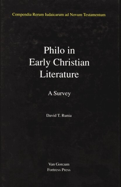Douwe (David) Runia - Jewish Traditions in Early Christian Literature, Volume 3 Philo in Early Christian Literature, E-bok