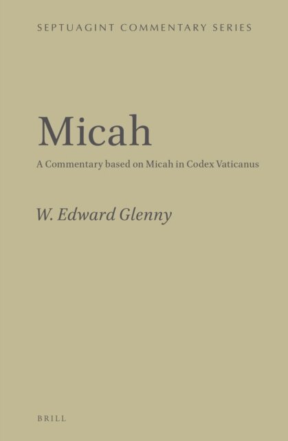 W. Edward Glenny - Micah, E-bok