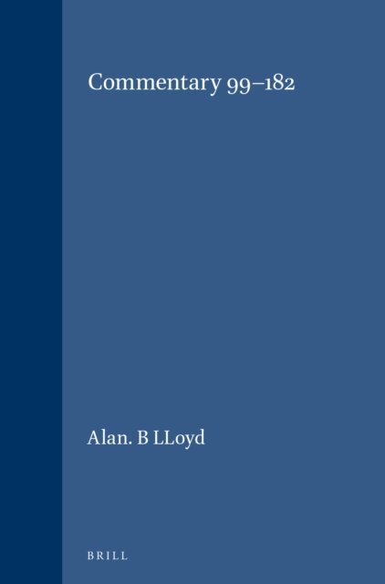Alan B. LLoyd - Commentary 99-182, E-bok