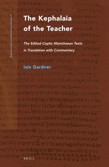 Iain Gardner - Kephalaia of the Teacher, E-bok