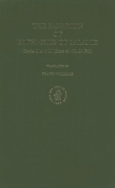 Epiphanius of Salamis - Panarion of Epiphanius of Salamis, Book II and III, E-bok